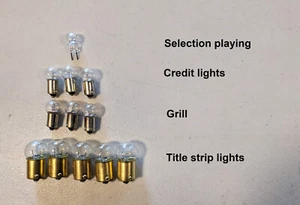 Seeburg K , KD and KS Jukebox Lamp Set Replacement Light Bulbs Miniature Lamps - Picture 1 of 1