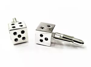 Natural Black Spinel Gemstone with 925 Sterling Silver Cufflink #1853 - Picture 1 of 5