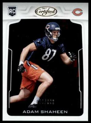 2017 PANINI CERTIFIED ADAM SHAHEEN RC 70/999 CHICAGO BEARS #179 PARALLEL - Image 1 of 2