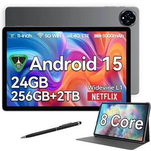 2025 Neu Tablet Android 15 24GB RAM+256GB 8000mAh 11 Zoll 4G LTE 2SIM WlFl GPS - Bild 1 von 21