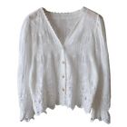 Women Lace Crochet Cardigans Beaches Cover Up Top Long Sleeve Vintage French Top