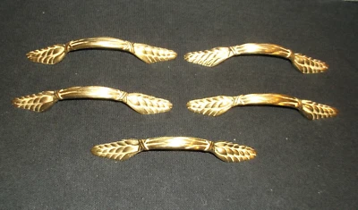 Lot of 5 AMEROCK WHEAT STALK Brass Drawer/Cabinet Pulls #1334 - Image 1 of 4