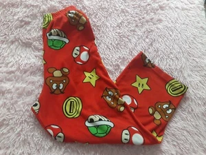 Super Mario Pajama PJs Bottoms Pants Only Boys Youth Size 10 Bright Red Multi - Picture 1 of 3