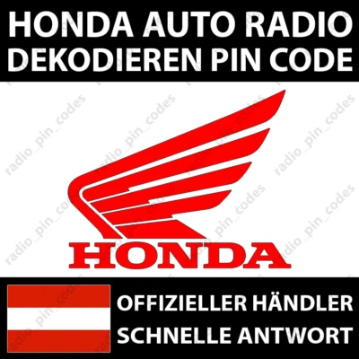 HONDA RADIO DEKODIEREN PIN CODE ACCORD CIVIC CR-V HR-V JAZZ NAVIGATION PRELUDE - Bild 1 von 4