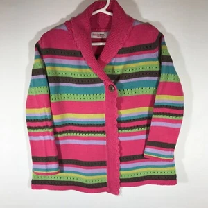 Genuine Kids From Oshkosh Girl's Small 6 Pink Knit Wrap Front Cardigan - Picture 1 of 7