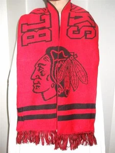NHL Chicago Blackhawks OSFA Reebok Winter Knit Scarf NWT - Picture 1 of 1