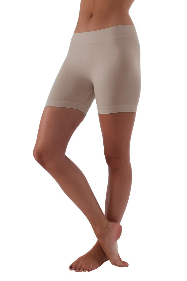 Mini Pantalones Cortos de Motociclista Sin Costuras para Mujer 12" Nylon Spandex Nuevos Foto 1 de 1