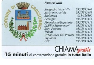 CHIAMAGRATIS - COMUNE DI GRASSOBBIO - VALIDITA' DAL 01/12/2003 AL 01/04/2004 - Foto 1 di 1
