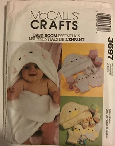 McCall's Crafts #3697 Baby Room Nursery Bath Towel Wash Booties Uncut - Picture 1 of 4