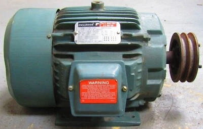 🤓 RELIANCE 7 1/2 HP ELECTRIC AC MOTOR 230/460V 213T FRAME 1755 RPM 3 PHASE - Image 1 of 4