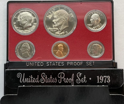 1973 Proof Set ** Great Birthday Gift for the Dad/Son/Friend born this year ** Cover