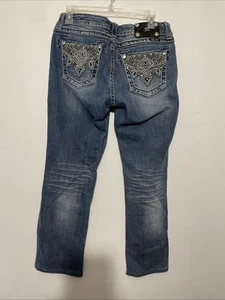 Miss Me Jeans Signature Boot Desinged In Usa Made In China Size 30 Bling Pockets - Picture 1 of 9