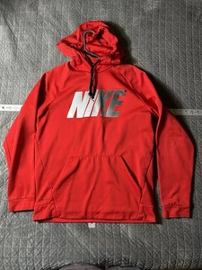 Nike Sudadera con Capucha Para Hombre Mediana Roja Sudadera Suéter Rendimiento Ajuste Térmico - Imagen 1 de 5