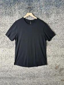 Lululemon Camicia Uomo Grande Nera Pima Cotone Girocollo Casual Maglietta Sportiva - Foto 1 di 6
