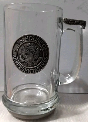 Cámara de Representantes de Estados Unidos 16 oz. Taza de cerveza de vidrio y estaño / Stein Foto 1 de 4