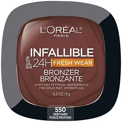 LOREAL Infallible Up To 24Hr Fresh Wear Powder Bronzer Deep Dark 550 - Image 1 of 4