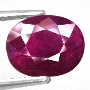 2.42Ct. Natural Gemstone Ruby Purplish Red Oval Normal Heated Tanzania Ravishing - Picture 1 of 7