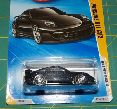 2010 Hot Wheels New Models - Porsche 911 GT2 - Black w/ Protector - Image 1 of 3