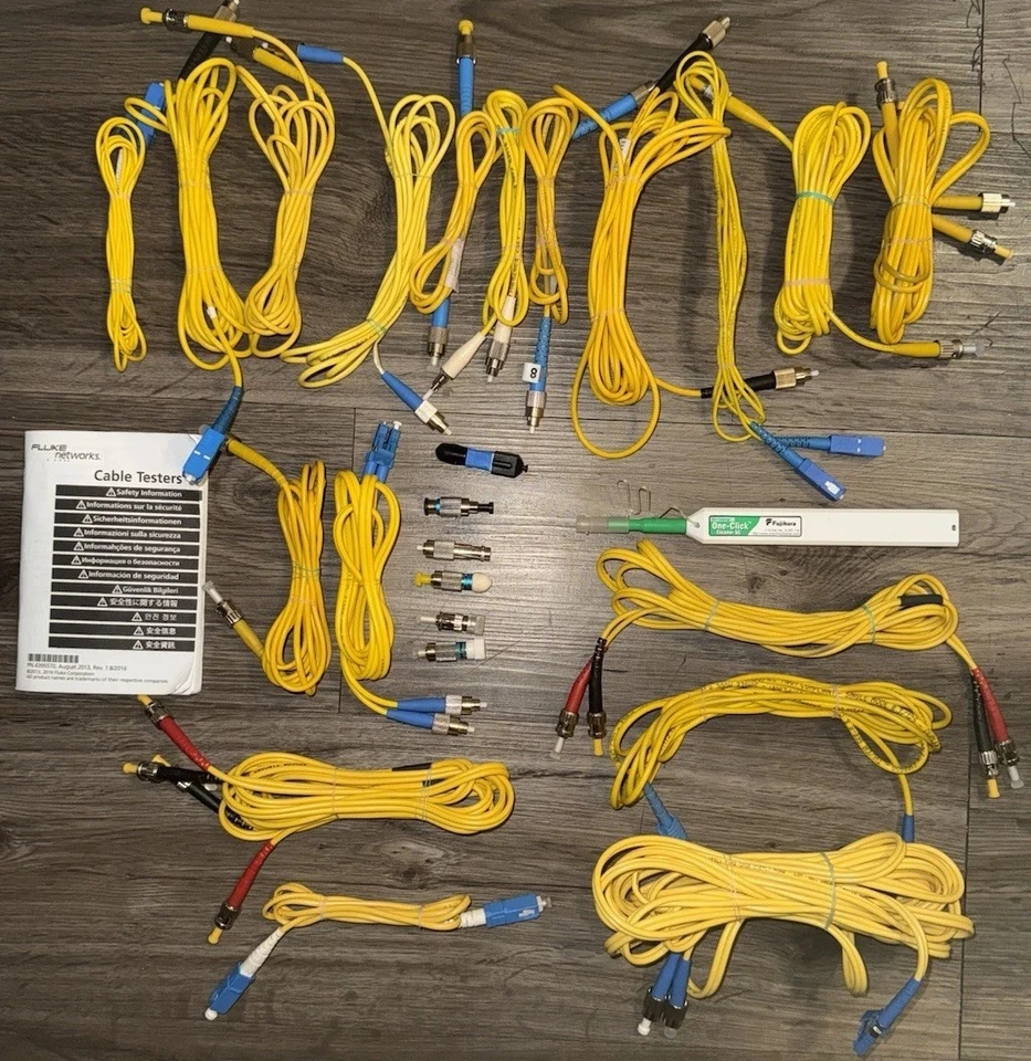 FlukeNetworks SingleMode Mulitmode Fiber-Optic Reference Cables Adapters & Cords - Image 1 of 2