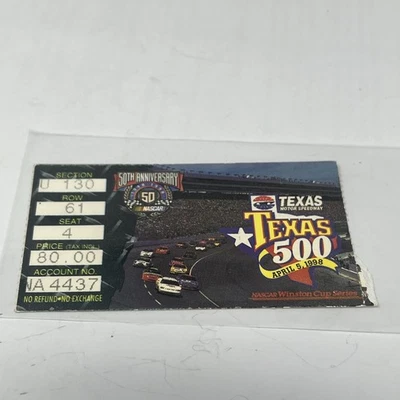 1998 Texas 500 Ticket Stub Mark Martin Win 4/5/1998 NASCAR Race - Image 1 of 2