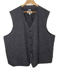 Joseph Abboud Soft Gray Wool Vest Mens 3XL 4-Button Paisley Lining ~ NEW NWOT - Picture 1 of 12