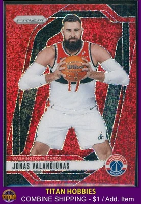 2024-25 Panini Prizm RED SPARKLE #76 Jonas Valanciunas RED Sparkle RC - Image 1 of 2
