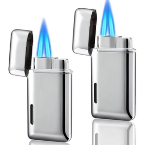 2 Pack Mini Torch Lighter Butane Refillable, Double Flame Butane Lighter with... - Picture 1 of 6