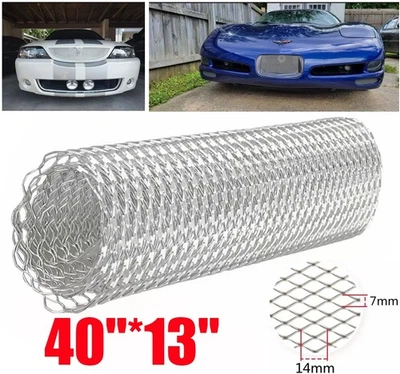 Parrilla de coche de 40"*13" chapa de malla metálica universal aluminio rejilla automática insertar parachoques*1 Foto 1 de 4
