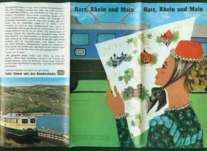 Folleto de viaje Deutsche Bundesbahn DB Harz, Rin y Main fotos información 1964 - Imagen 1 de 2