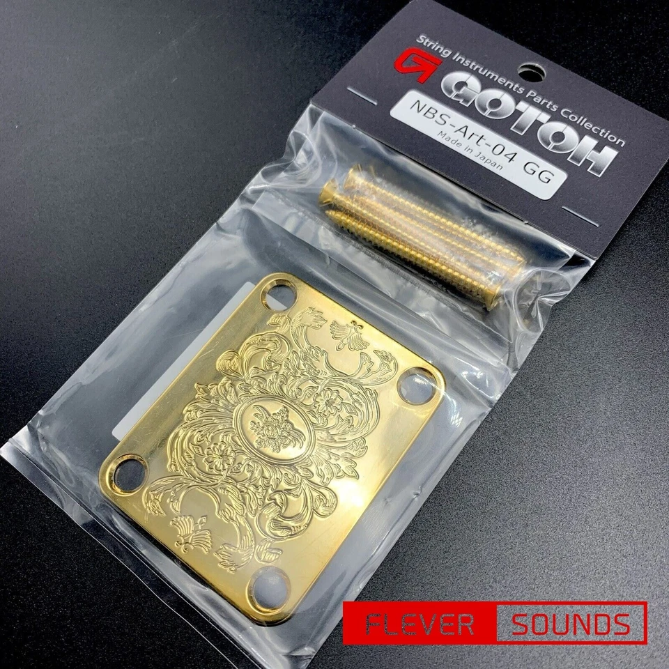 GOTOH NBS-Art-04 Neck Joint Plate Art Collection Series Gold for Guitar/Bass