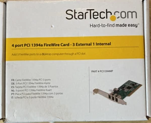 StarTech PCI1394MP 4 port PCI 1394a FireWire Adapter Card -3 External 1 Internal - Picture 1 of 3