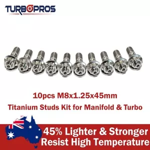 Kit de 10 pernos de titanio M8x1,25x45 mm para colector y turbo - Imagen 1 de 4