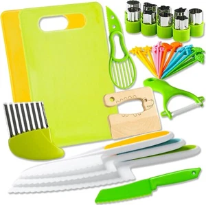 Kids Knife Set for Real Cooking 40 Pcs Montessori Kitchen Tools for Toddlers, Gi - Picture 1 of 7