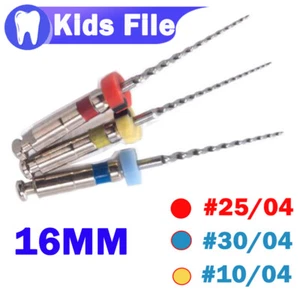 3Pc Dental Pediatric Endodontic Rotary Files for Child/Kids Root Canal File 16mm - Picture 1 of 7
