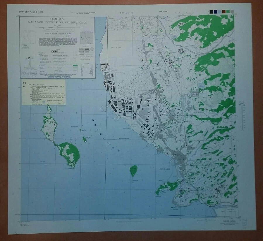 1945 US Army Map City Plan of Omura, Nagasaki Prefecture, Kyushu Japan 1:12,500 - Image 1 of 4