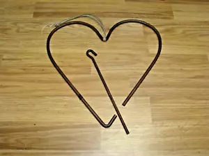 Vintage Cast Wrought Iron Dinner Bell Heart shape 13” Primitive Calling Western - Picture 1 of 3