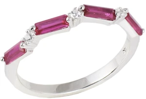 anello donna argento 925 rodiato anallergico bluamante zirconi rosa misura 16 - Foto 1 di 3