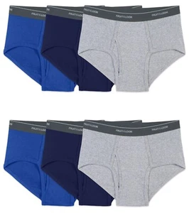6 Big Man Blue Gray Briefs 5XB 58-60 Inch Fruit Of The Loom 5EG 147-152 CM - Picture 1 of 5