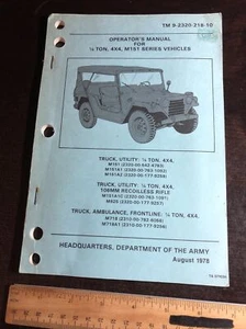 Operators Manual for 1/4 ton 4 x 4 M1 51 Series Vehicles - Picture 1 of 12