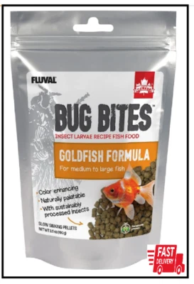 Fluval Bug Bites Goldfish Fish Food, Pellets for Medium to Large Sized Fish, 3.5