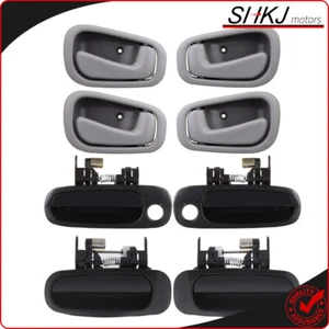 Juego de 8 manijas de puerta negras exteriores y grises interiores para Toyota Corolla 1998-2002 - Imagen 1 de 11