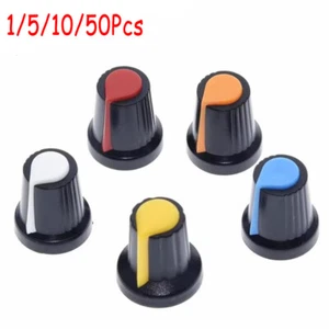 6mm Spline Shaft Potentiometer Knob Cap Plastic Rotary Switch Coloured 1/5/10Pcs - Picture 1 of 9