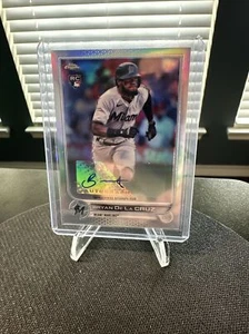 2022 Topps Chrome Update Bryan De La Cruz #AC-BD Rookie Auto RC Miami Marlins - Picture 1 of 2