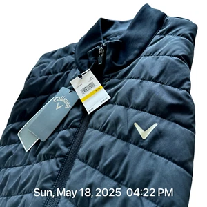 Callaway Quilted Full Zip Puffer Vest Mens Size Medium Golf Black New - Picture 1 of 15