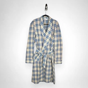 Accappatoio grande vintage uomo anni 50/60 SEA ISLAND blu a quadri - Foto 1 di 7