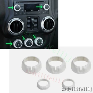 5x For Jeep Patriot 2009-2017 Car Console AC Switch Knob Ring ABS White Trim - Imagen 1 de 2