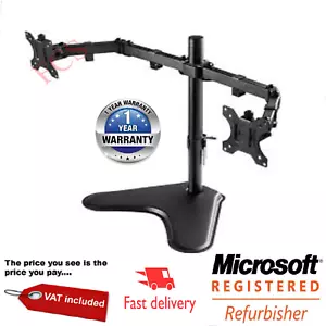 Fully Adjustable Double Monitor Bracket Dual Arm Desk Stand PS4 XBOX PC GAMING - Picture 1 of 6