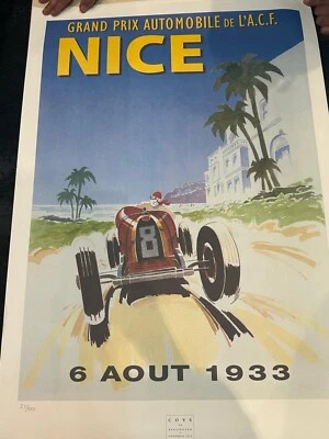 Grand Prix nice 1933 automobile memorabilia, authenticity certificate by coys  - Image 1 of 2