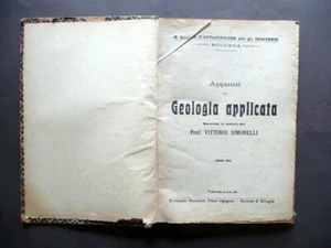Angewandte Geologie Notizen Vittorio Simonelli Sind. Ingenieure Bologna 1921 - Bild 1 von 4