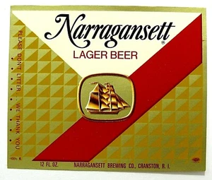 Etiqueta de cerveza Narragansett Brewing Co NARRAGANSETT LAGER RI 12 oz - Imagen 1 de 1